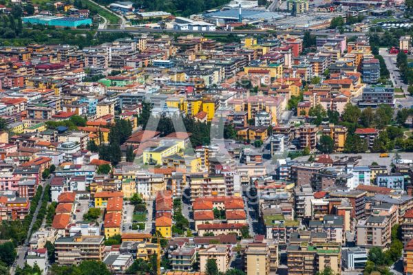 Aerial View Of Cassino In Italy. Panorama And Landscape. Town Ha Angelo Cordeschi