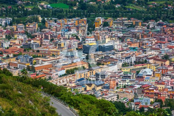 Aerial View Of Cassino In Italy. Panorama And Landscape. Town Ha Angelo Cordeschi