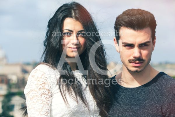 Beautiful Embracing Lovely Young Italian Couple Outdoors. A Coup Angelo Cordeschi