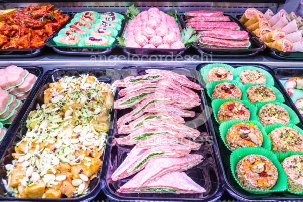 Butcher, Meat Department. Several Products Displayed In A Showca Angelo Cordeschi