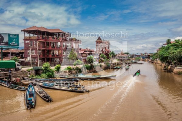 Canton De Nyaungshwe, Myanmar. July 31, 2019: Inle Boat Station Angelo Cordeschi