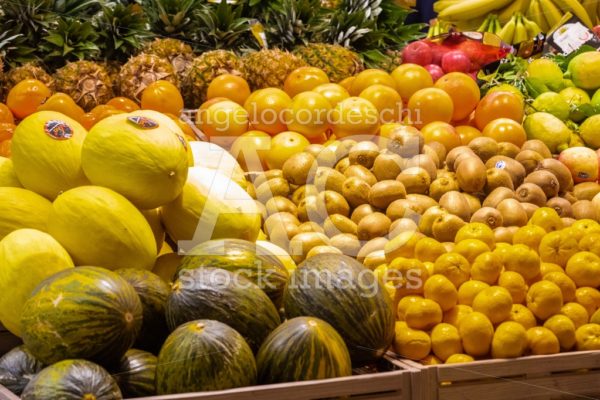 Fruit and vegetable department, fresh fruit crates freshly harve - Angelo Cordeschi