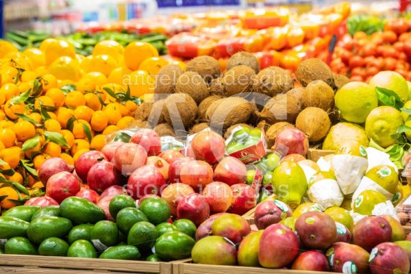 Fruit and vegetable department, fresh fruit crates freshly harve - Angelo Cordeschi