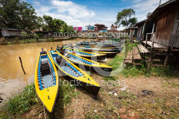 Inle Boat Station In Inle Nyaung Shwe Canal In Myanmar. A Series Angelo Cordeschi