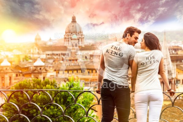 Romantic couple in Rome, Italy. A men and a women, they are look - Angelo Cordeschi