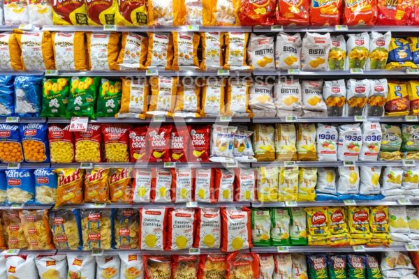 Shelves Of Products For Sale Inside A Supermarket Shopping Mall Angelo Cordeschi