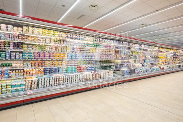 Shelves Of Products For Sale Inside A Supermarket Shopping Mall Angelo Cordeschi