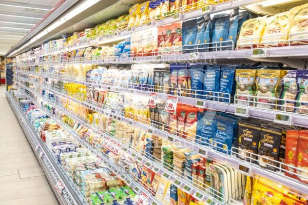 Shelves Of Products For Sale Inside A Supermarket Shopping Mall Angelo Cordeschi